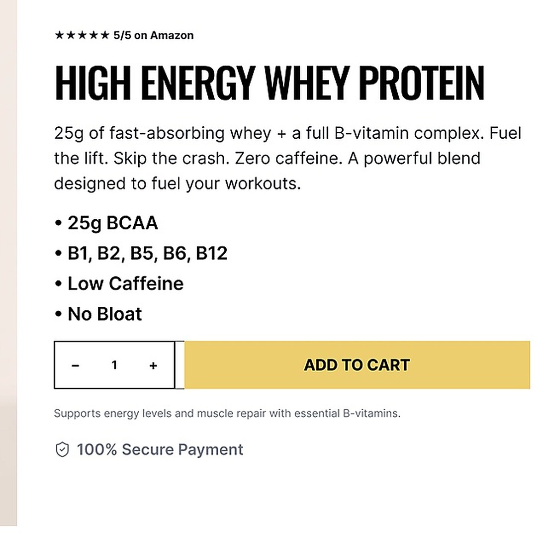 Whey protein PDP before calibration
